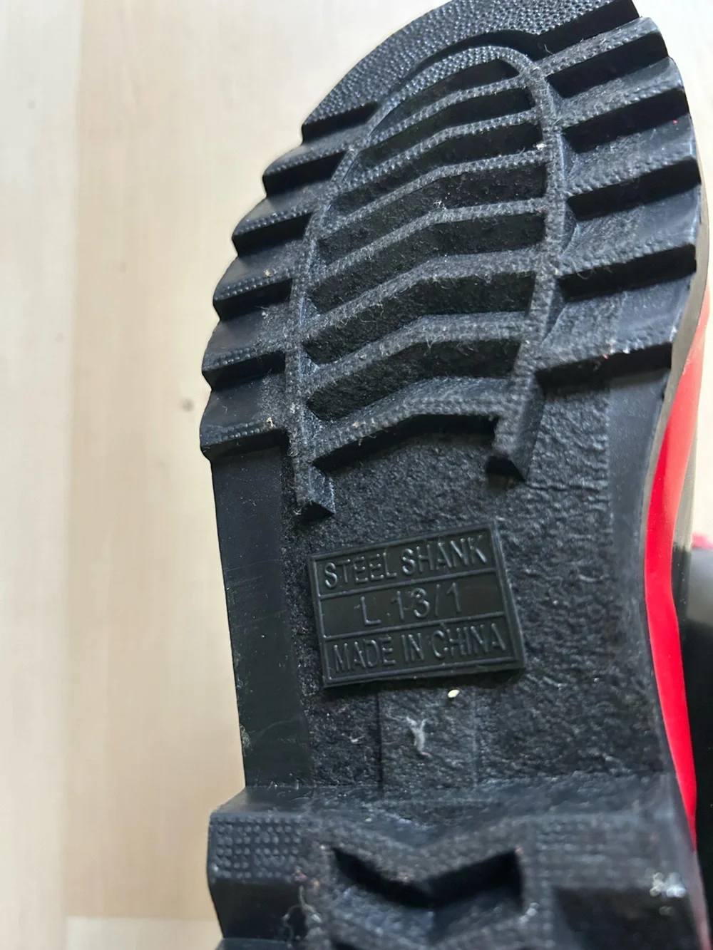 Kids Waterproof Black and Red Firehouse Rain Boots with Handles